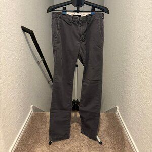 Vans "Authentic Chino" Pants (Asphalt) Men's Sturdy Stretch Slim Fit 32x30